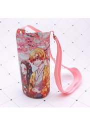 Devil Blade Cartoon Anime Peripheral PU Cup Cover Demon Slayer Kimetsu no Yaiba Kamado Nezuko Student Children Kids Kettle Bag