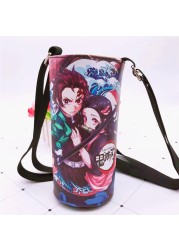 Devil Blade Cartoon Anime Peripheral PU Cup Cover Demon Slayer Kimetsu no Yaiba Kamado Nezuko Student Children Kids Kettle Bag