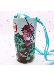 Devil Blade Cartoon Anime Peripheral PU Cup Cover Demon Slayer Kimetsu no Yaiba Kamado Nezuko Student Children Kids Kettle Bag