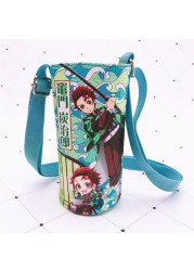 Devil Blade Cartoon Anime Peripheral PU Cup Cover Demon Slayer Kimetsu no Yaiba Kamado Nezuko Student Children Kids Kettle Bag