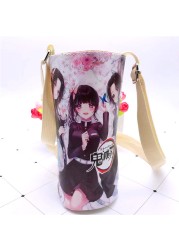 Devil Blade Cartoon Anime Peripheral PU Cup Cover Demon Slayer Kimetsu no Yaiba Kamado Nezuko Student Children Kids Kettle Bag