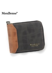 New Fashion Men's PU Zipper Wallet Men Wallet Small Coin Purse Wallet Men Wallet Coin Bag Card Holder Coin Purse Men