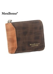 New Fashion Men's PU Zipper Wallet Men Wallet Small Coin Purse Wallet Men Wallet Coin Bag Card Holder Coin Purse Men