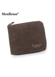 New Fashion Men's PU Zipper Wallet Men Wallet Small Coin Purse Wallet Men Wallet Coin Bag Card Holder Coin Purse Men