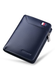 Williapolo Coin Purses Genuine Leather Men Wallet With Card Holder Short Wallet Zipper Wallets Casual Standard Wallets PL293