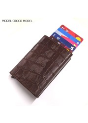 smart wallet business card holder genuine cowhide handmade smart automatic card holder men gift distributions card holder wallet wallet men card holder purse cards wallet money purse men's wallet id card holder men's wallets