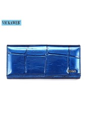 Genuine Leather Long Wallet With Magnetic Closure For Women Free Gift Fashion Wallet