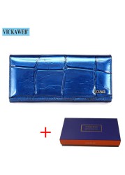 Genuine Leather Long Wallet With Magnetic Closure For Women Free Gift Fashion Wallet