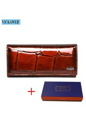 Genuine Leather Long Wallet With Magnetic Closure For Women Free Gift Fashion Wallet