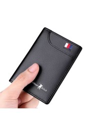 WilliamPolo - Genuine Leather Small Wallet for Men, Slim Men's Wallet, Luxury Brand, Card Clip, Slim Leather Wallet, Retro Short Wallet