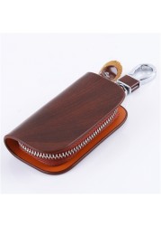 2021 Male Key Organizer Cover Men Key Holder Zipper Key Bag Leather Bag Car Key Wallets Function Package Housekeeper