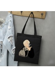 Draco Malfoy Shopping Bags Shopper Travel Bags Canvas Woman Tote Mom Designer Canvas Bags Cheap Printed Shopping Tote