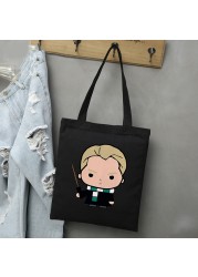 Draco Malfoy Shopping Bags Shopper Travel Bags Canvas Woman Tote Mom Designer Canvas Bags Cheap Printed Shopping Tote