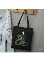 Draco Malfoy Shopping Bags Shopper Travel Bags Canvas Woman Tote Mom Designer Canvas Bags Cheap Printed Shopping Tote