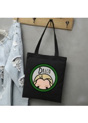 Draco Malfoy Shopping Bags Shopper Travel Bags Canvas Woman Tote Mom Designer Canvas Bags Cheap Printed Shopping Tote