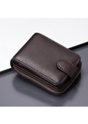 2022 Smart Wallet Men Wallets RFID Card Holder 100% Vintage Leather Card Wallet Coin Pocket Money Bag tarjetero hombre