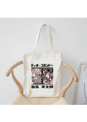 jojo bizarre adventure shopping bags customize logo bag women handbags large designer shopper shoulder canvas bag tote bag