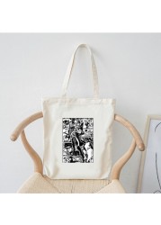 jojo bizarre adventure shopping bags customize logo bag women handbags large designer shopper shoulder canvas bag tote bag