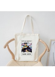 jojo bizarre adventure shopping bags customize logo bag women handbags large designer shopper shoulder canvas bag tote bag