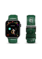 ل أبل Iwatch حلقة من جلد طبيعي جلد حزام ساعة اليد ل أبل ساعة 1/2/3/4 تمساح نمط حلقة من جلد ل Iwatch