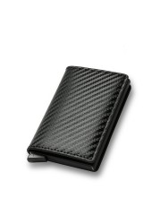 Carbon Fiber Rfid Card Holder Men Wallets Money Bag Male Vintage Black Male Wallet 2021 Leather Small Small Slim Wallets Wallets