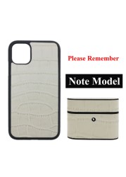 Customized Crocodile Pattern Leather Case For Airpods 1 2 Pro Protective Cover For Airpods Leather Cover For iPhone 12 13 ProMax