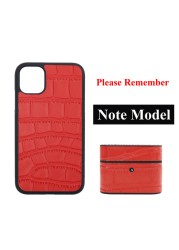 Customized Crocodile Pattern Leather Case For Airpods 1 2 Pro Protective Cover For Airpods Leather Cover For iPhone 12 13 ProMax