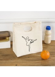 Born to Dance Graphics Fashion Girl Lunch Pouch Harajuku Canvas Reusable Thermal Bag High Capacity Soul Dance Cute Colorful Box