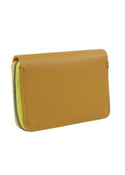 Women PU Zipper Cash ID Card Credit Card Holder Pure Color Business Card Case Name Card Holder Card Holder