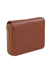 Women PU Zipper Cash ID Card Credit Card Holder Pure Color Business Card Case Name Card Holder Card Holder