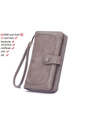 High Quality Women Wallet RFID Anti-theft Leather Wallets For Woman Long Zipper Large Ladies Clutch Bag Female Purse Card Holder