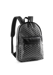 Fashion Classic Plaid Korean Version Large Capacity Backpacks PU Leather Waterproof Travel Bag Urban Business Men's Schoolbag