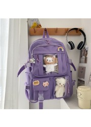 High school student backpack large capacity ins Japanese junior high school student schoolbag female Korean elegant mori girl