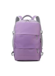 Pink Women Travel Bag Water Repellent Anti-theft Stylish Casual Daypack With Luggage Strap And USB Charging Port Backpack