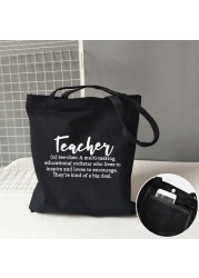 Teacher life rainbow small cotton bag teacher canvas bag graduation gifts tote big teachers appreciation or year-end gift