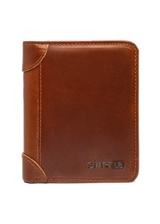 Genuine Leather Slim Wallets for Men and Women Short Credit Card Holders Coin Smart Bluetooth Wallet Man Card Holder Photo