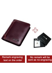 Genuine Leather Slim Wallets for Men and Women Short Credit Card Holders Coin Smart Bluetooth Wallet Man Card Holder Photo