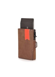 Genuine Leather Rfid Macsafe Card Holder Men Wallets Anti-theft Slim Thin Coin Pocket Smart Wallets Pop Up Male Purse Money Bags