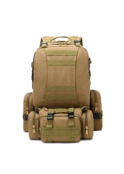 50L 4 in 1 Molle Sports Utility Bag Men Tactical Backpack, Military Backpack Outdoor Hiking Climbing Army Backpack Camping Bags