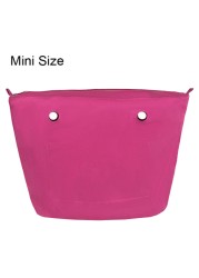 Classic Mini Size Waterproof Solid Canvas Insert Inner Liner Insert Zipper Pocket For Obag O Bag Silicone Handbag Bag