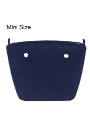 Classic Mini Size Waterproof Solid Canvas Insert Inner Liner Insert Zipper Pocket For Obag O Bag Silicone Handbag Bag