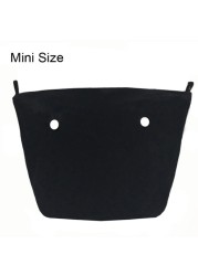 Classic Mini Size Waterproof Solid Canvas Insert Inner Liner Insert Zipper Pocket For Obag O Bag Silicone Handbag Bag