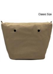 Classic Mini Size Waterproof Solid Canvas Insert Inner Liner Insert Zipper Pocket For Obag O Bag Silicone Handbag Bag