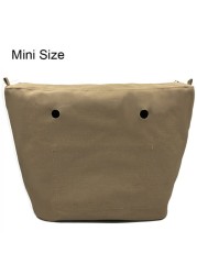 Classic Mini Size Waterproof Solid Canvas Insert Inner Liner Insert Zipper Pocket For Obag O Bag Silicone Handbag Bag