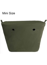 Classic Mini Size Waterproof Solid Canvas Insert Inner Liner Insert Zipper Pocket For Obag O Bag Silicone Handbag Bag