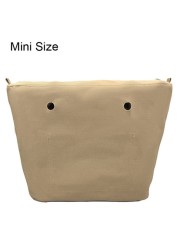 Classic Mini Size Waterproof Solid Canvas Insert Inner Liner Insert Zipper Pocket For Obag O Bag Silicone Handbag Bag