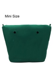 Classic Mini Size Waterproof Solid Canvas Insert Inner Liner Insert Zipper Pocket For Obag O Bag Silicone Handbag Bag