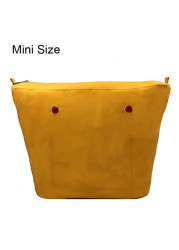 Classic Mini Size Waterproof Solid Canvas Insert Inner Liner Insert Zipper Pocket For Obag O Bag Silicone Handbag Bag