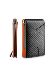 RFID Carbon Fiber Men Wallets Card Holder Slim Thin Pocket Man Magsafe Wallets Money Bags Business Black Male Wallet Walet 2022