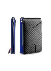 RFID Carbon Fiber Men Wallets Card Holder Slim Thin Pocket Man Magsafe Wallets Money Bags Business Black Male Wallet Walet 2022